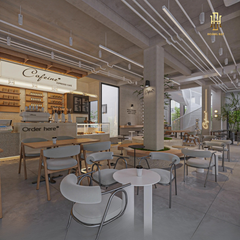 Thiết kế nội thất quán cafe Hoàng Đạt - TKCF004