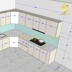 Tủ bếp nhựa cao cấp Hoàng Đạt - TBN013