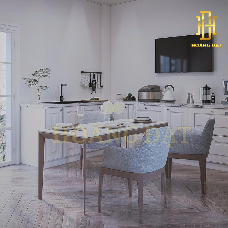 Tủ bếp hiện đại gỗ công nghiệp Hoàng Đạt - TBG009