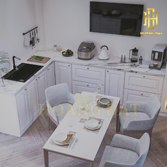 Tủ bếp hiện đại gỗ công nghiệp Hoàng Đạt - TBG009