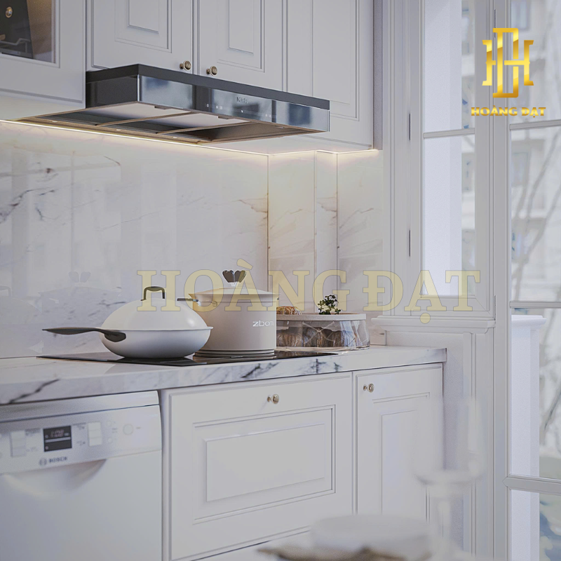 Tủ bếp hiện đại gỗ công nghiệp Hoàng Đạt - TBG009