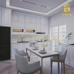 Tủ bếp hiện đại gỗ công nghiệp Hoàng Đạt - TBG009
