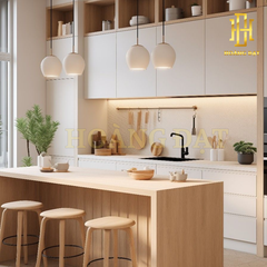 Tủ bếp hiện đại gỗ công nghiệp Hoàng Đạt - TBG010
