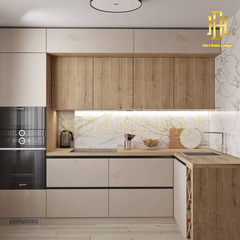 Tủ bếp hiện đại gỗ công nghiệp Hoàng Đạt - TBG004