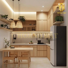 Tủ bếp hiện đại gỗ công nghiệp Hoàng Đạt - TBG006