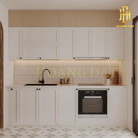 Tủ bếp hiện đại gỗ công nghiệp Hoàng Đạt - TBG007