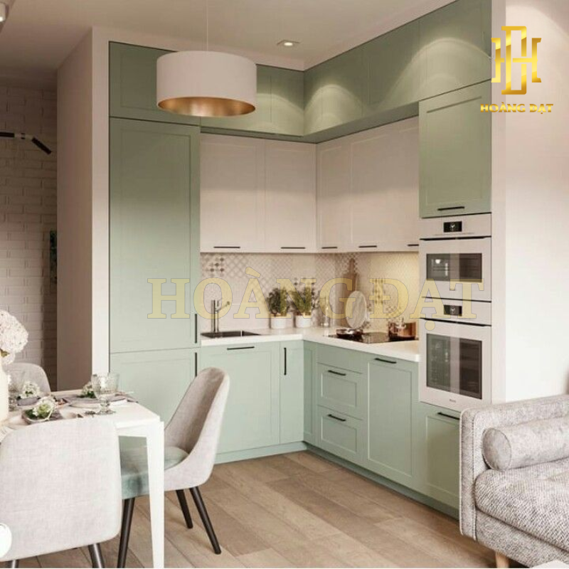 Tủ bếp hiện đại gỗ công nghiệp Hoàng Đạt - TBG007
