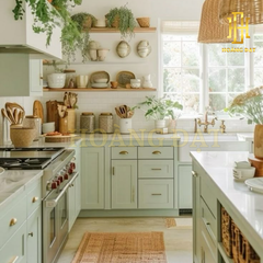 Tủ bếp hiện đại gỗ công nghiệp Hoàng Đạt - TBG008
