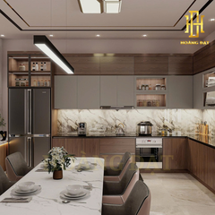 Tủ bếp hiện đại gỗ công nghiệp Hoàng Đạt - TBG011