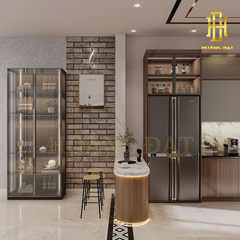 Tủ bếp hiện đại gỗ công nghiệp Hoàng Đạt - TBG011