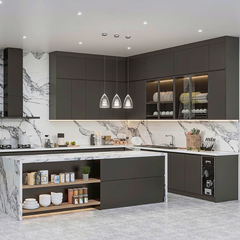 Tủ bếp hiện đại gỗ công nghiệp Hoàng Đạt - TBG001