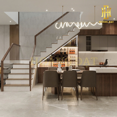 Tủ bếp hiện đại gỗ công nghiệp Hoàng Đạt - TBG002