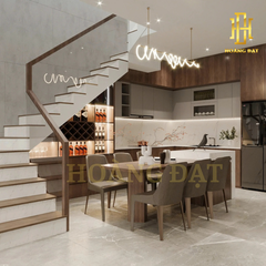 Tủ bếp hiện đại gỗ công nghiệp Hoàng Đạt - TBG002