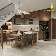 Tủ bếp hiện đại gỗ công nghiệp Hoàng Đạt - TBG002