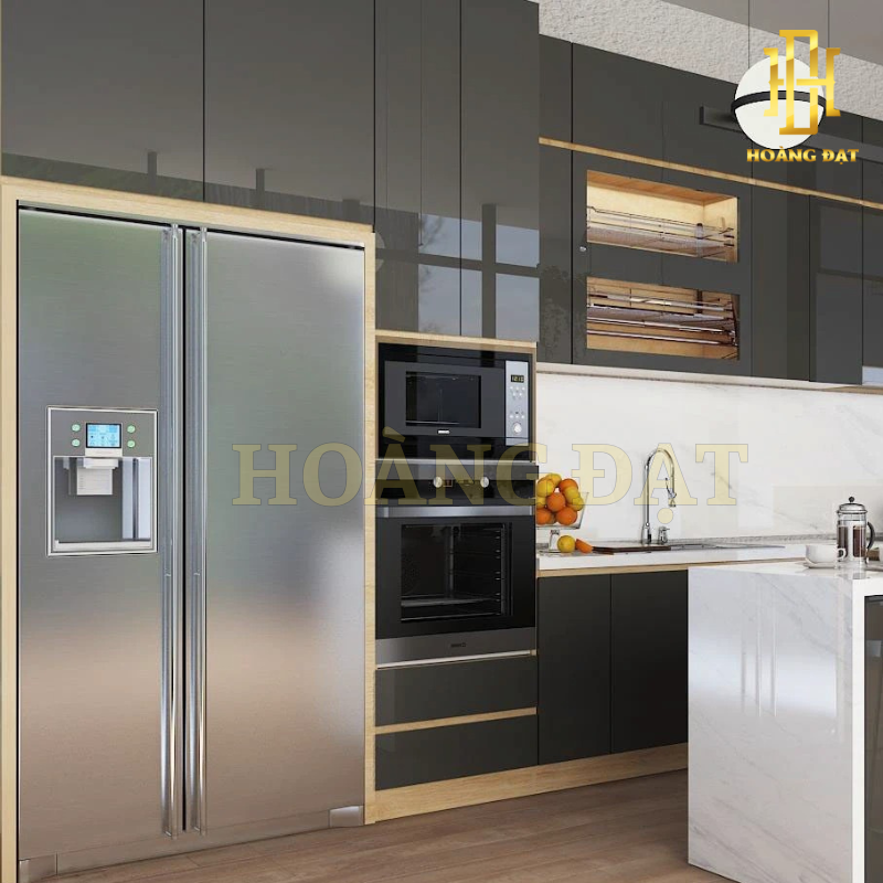 Tủ bếp hiện đại gỗ công nghiệp Hoàng Đạt - TBG003