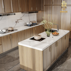 Tủ bếp hiện đại gỗ công nghiệp Hoàng Đạt - TBG022
