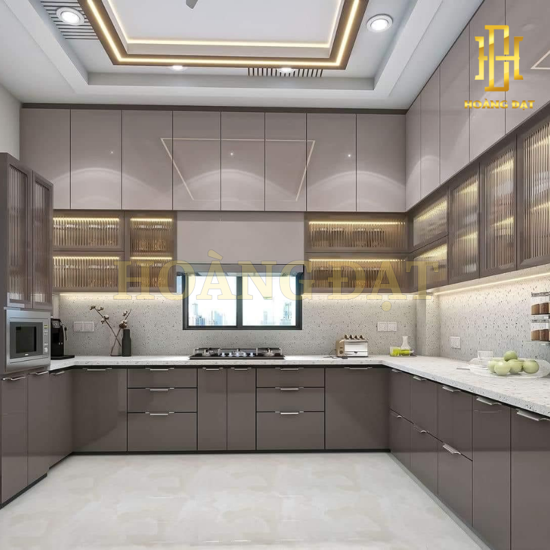 Tủ bếp hợp kim nhôm Hoàng Đạt - TBHK007