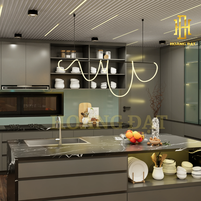 Tủ bếp hợp kim nhôm Hoàng Đạt - TBHK003