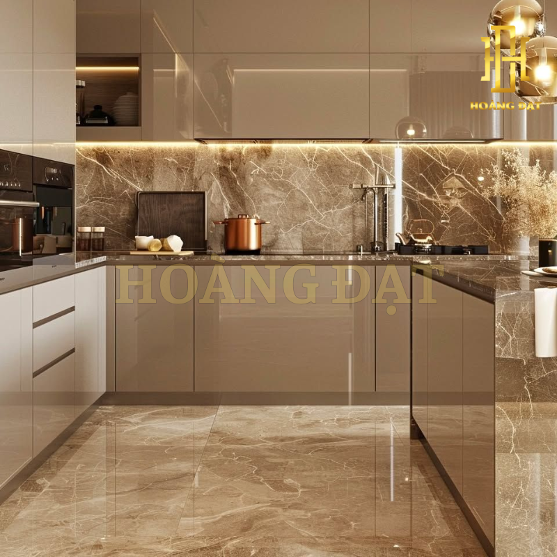 Tủ bếp hợp kim nhôm Hoàng Đạt - TBHK009