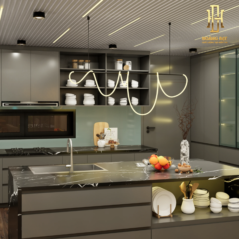 Tủ bếp hợp kim nhôm Hoàng Đạt - TBHK003