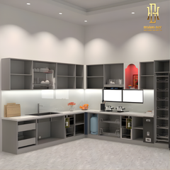 Tủ bếp hợp kim nhôm Hoàng Đạt - TBHK004