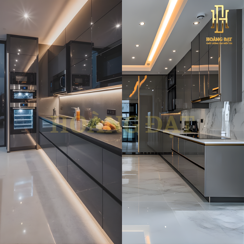 Tủ bếp hợp kim nhôm Hoàng Đạt - TBHK008