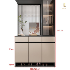 Tủ giày kịch trần cánh kính - TG001