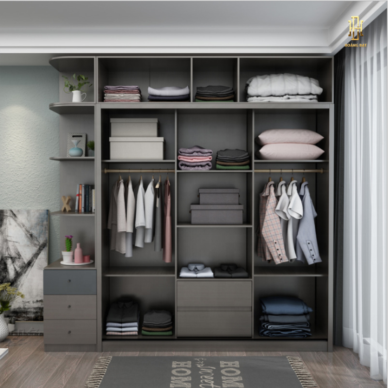 Tủ quần áo cửa lùa cao cấp Hoàng Đạt - TQA001