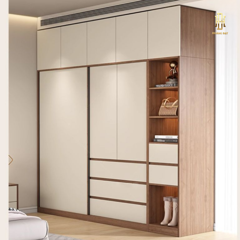 Tủ quần áo gỗ MDF cao cấp Hoàng Đạt - TQA008