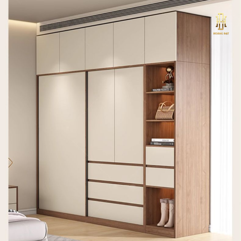 Tủ quần áo gỗ MDF cao cấp Hoàng Đạt - TQA008