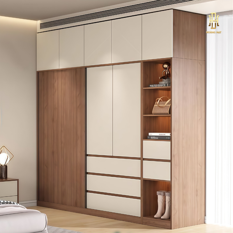 Tủ quần áo gỗ MDF cao cấp Hoàng Đạt - TQA008