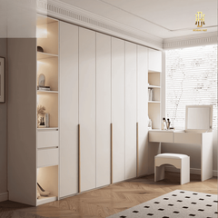 Tủ quần áo gỗ MDF cao cấp Hoàng Đạt (kèm bàn trang điểm) - TQA009