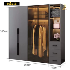 Tủ quần áo gỗ MDF cao cấp Hoàng Đạt - TQA006