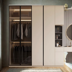 Tủ quần áo gỗ công nghiệp Hoàng Đạt kèm bàn trang điểm - TQA007