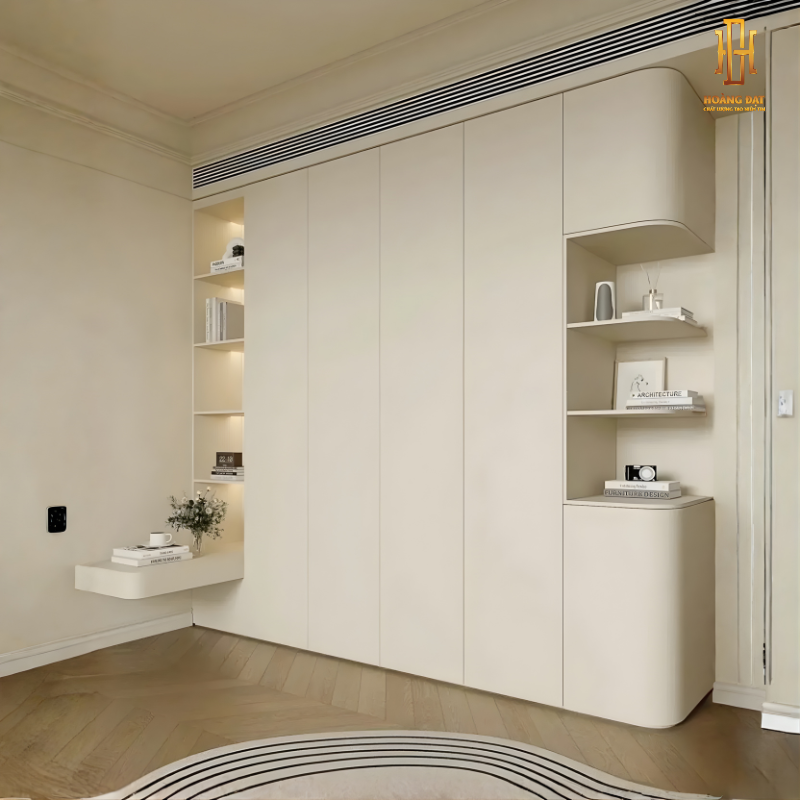 Tủ quần áo gỗ công nghiệp Hoàng Đạt (kèm kệ) - TQA010