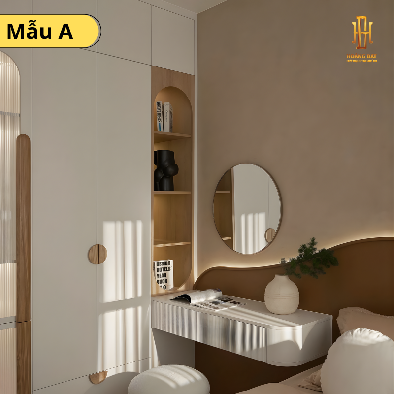 Tủ quần áo gỗ công nghiệp Hoàng Đạt (kèm bàn trang điểm) - TQA011