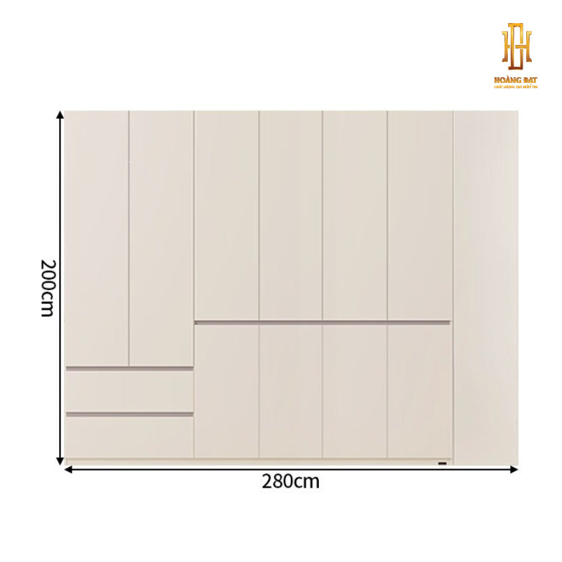 Tủ quần áo gỗ công nghiệp Hoàng Đạt - TQA013