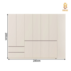 Tủ quần áo gỗ công nghiệp Hoàng Đạt - TQA013