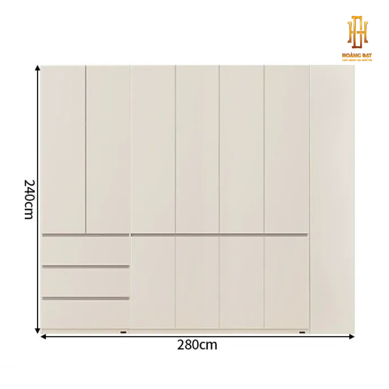 Tủ quần áo gỗ công nghiệp Hoàng Đạt - TQA013