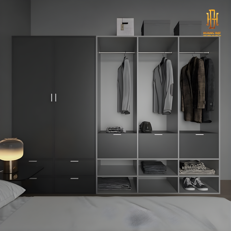 Tủ quần áo gỗ công nghiệp Hoàng Đạt - TQA014