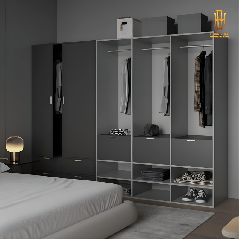 Tủ quần áo gỗ công nghiệp Hoàng Đạt - TQA014