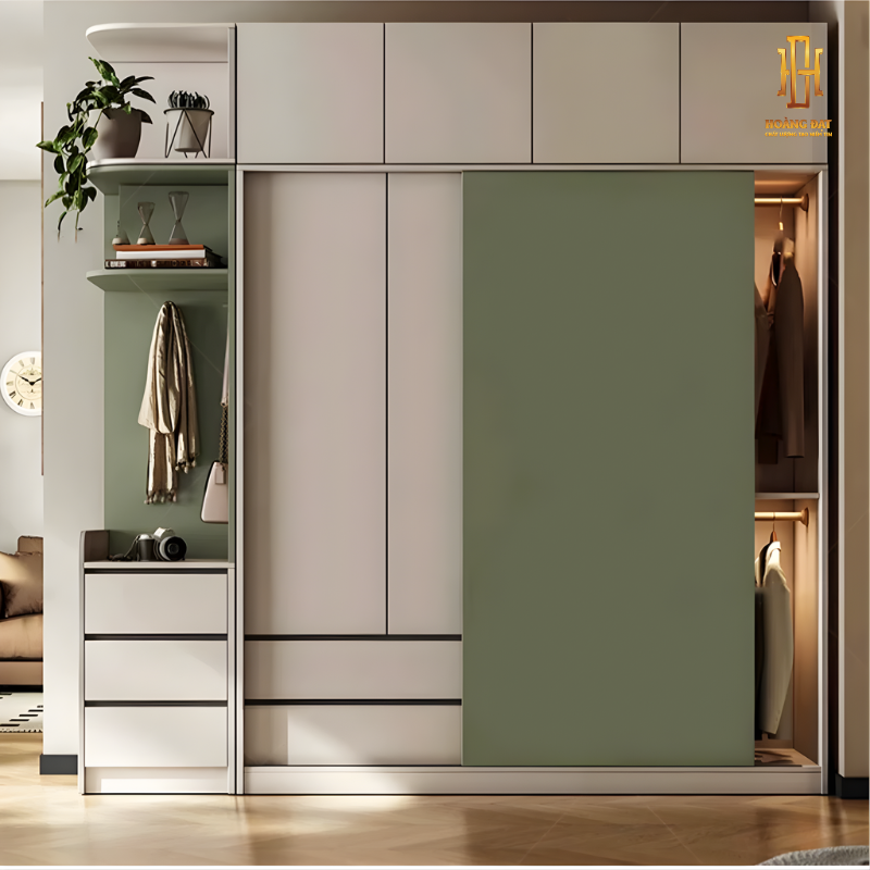 Tủ quần áo gỗ công nghiệp Hoàng Đạt - TQA018