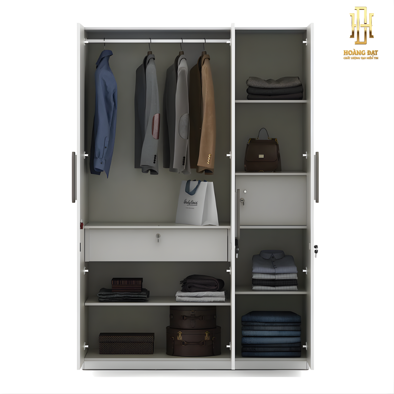 Tủ quần áo gỗ MDF cao cấp Hoàng Đạt - TQA020