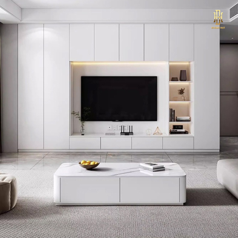 Tủ tivi cánh kính cao cấp Hoàng Đạt - TV001