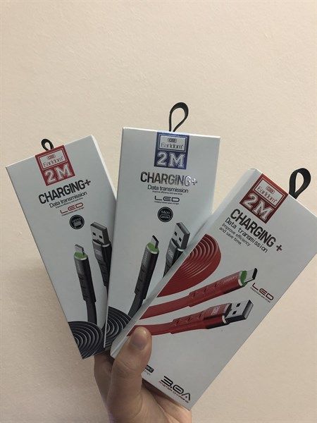  Cáp sạc nhanh 3A có đèn Led Ear 2M 