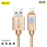  Cáp Sạc Lightning Titan Bọc Dù LED Tự Động Ngắt CL22 