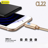  Cáp Sạc Lightning Titan Bọc Dù LED Tự Động Ngắt CL22 