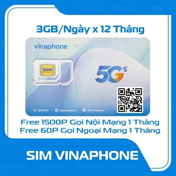  Sim Vina Fclub 3Gb/Ngày x 12 Tháng Có Free Nghe Gọi (Esim & Vật Lý) 