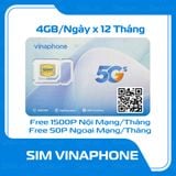  Sim 4G/5G Vina VD89P 4GB/Ngày Trọn Gói 1 Năm 