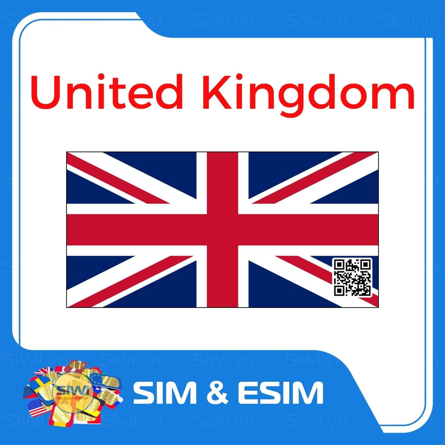 Sim Du Lịch Vương Quốc Anh - United Kingdom 